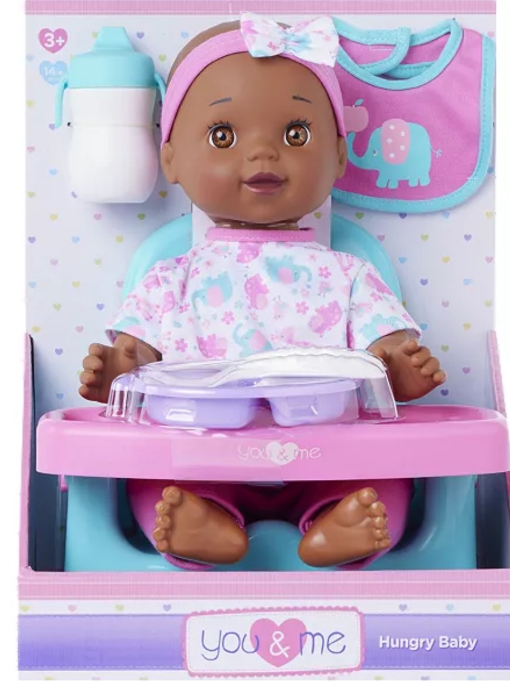 Baby Feeding Doll with Pink & Blue Mealtime Set - Picture 6 of 9